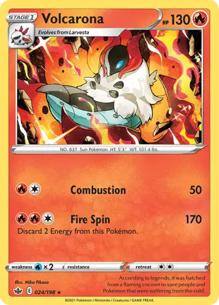 Volcarona - 024/198 (#27 Cinderace Stamped)