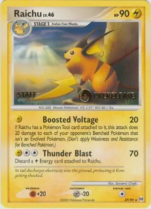 Raichu - 27/99 (Prerelease) [Staff]