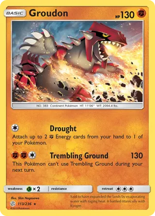 Groudon - 113/236 (Cracked Ice Holo)
