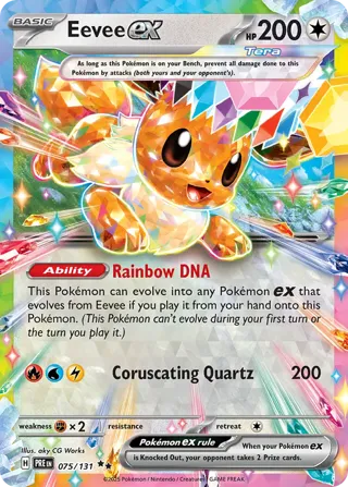 Eevee ex - 075/131 (Prismatic Evolutions Stamp)
