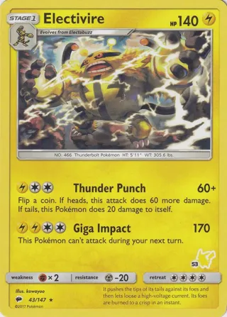 Electivire - 43/147 (#53 Pikachu Stamped)