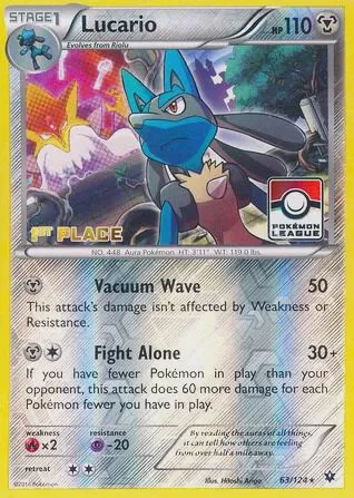 Lucario - 63/124 (Pokemon League) [1st Place]