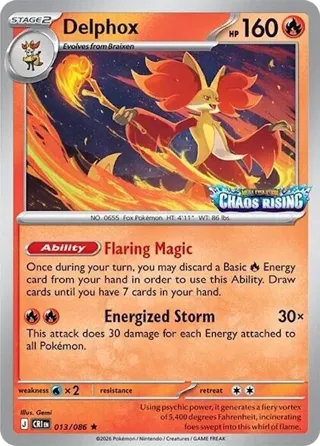 Delphox - 013/086 (Chaos Rising Stamped)