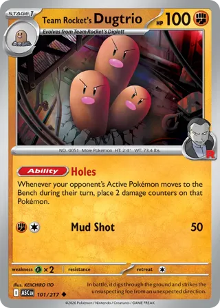 Team Rocket's Dugtrio - 101/217 (Team Rocket)