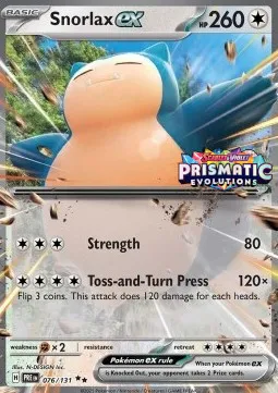 Snorlax ex (Prismatic Evolution Stamped)
