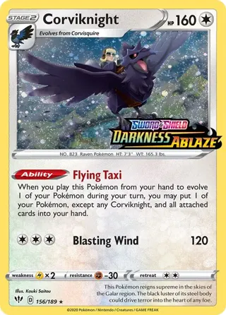 Corviknight - 156/189 (Darkness Ablaze Stamped)