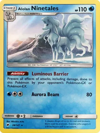 Alolan Ninetales - 28/147 (Water Web Holo)