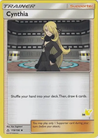 Cynthia - 119/156 (#59 Pikachu Stamped)