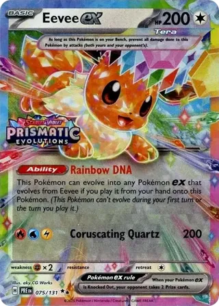 Eevee ex - 075/131 (Prismatic Evolutions Stamp)