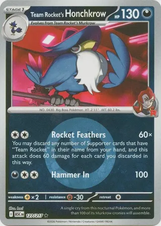 Team Rocket's Honchkrow (Energy Symbol Pattern)