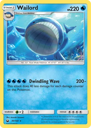 Wailord - 40/168 (Cosmos Holo)