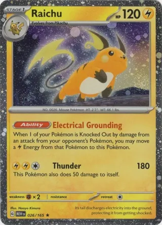 Raichu 026/165 (Cosmos Holo)