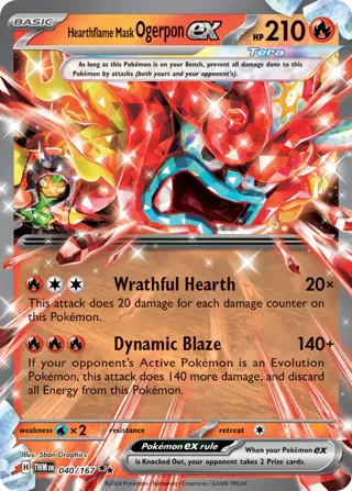 Hearthflame Mask Ogerpon ex (Twilight Masquerade Stamp)