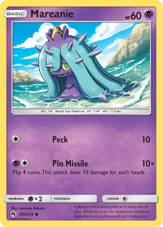 Mareanie - 105/214 (Mewtwo Stamped)