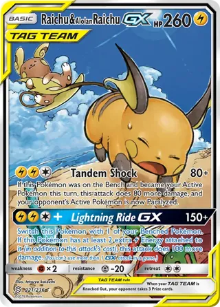 Raichu & Alolan Raichu GX (Alternate Full Art)