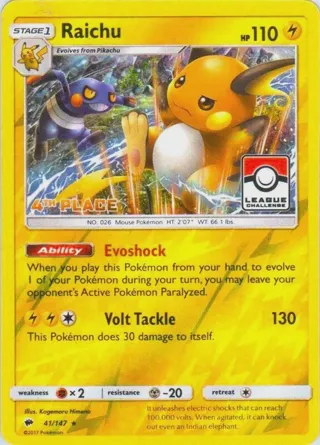 Raichu - 41/147 (League Challenge) [4th Place]