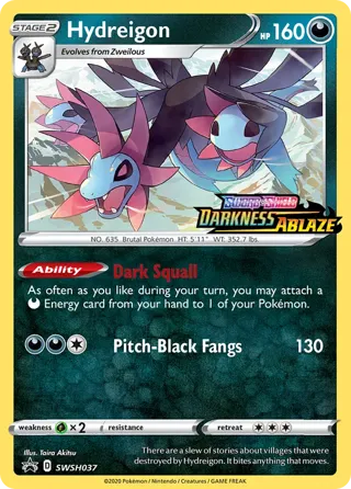 Hydreigon - SWSH037 (Prerelease)