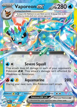 Vaporeon ex - 023/131 (Prismatic Evolutions Stamp)