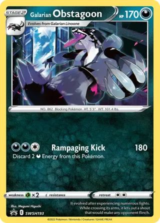 Galarian Obstagoon - SWSH193 (Eevee Stamped)