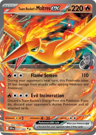 Team Rocket's Moltres ex - 31/182 (Destined Rivals Stamp)