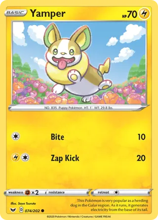 Yamper - 074/202 (#1 Pikachu Stamped)