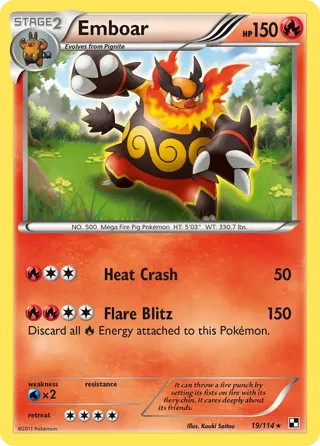 Emboar - 19/114 (Cracked Ice Holo)