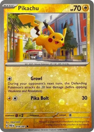 Pikachu - 018/091 (Reverse Cosmos Holo)