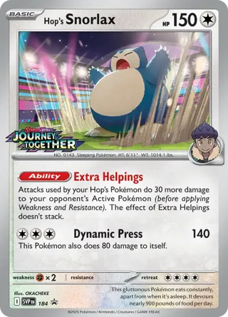 Hop's Snorlax (Prerelease) [Staff]