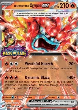 Hearthflame Mask Ogerpon ex (Twilight Masquerade Stamp)