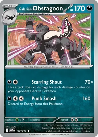 Galarian Obstagoon - 132/217 (Dusk Ball)