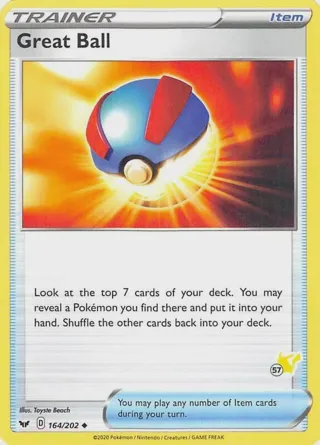 Great Ball - 164/202 (#57 Pikachu Stamped)
