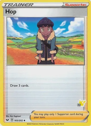 Hop - 165/202 (#42 Pikachu Stamped)