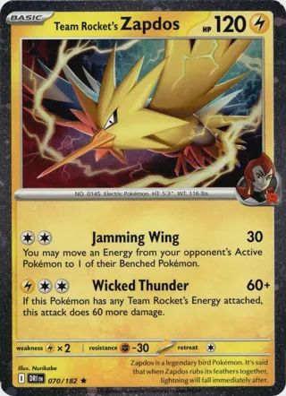 Team Rocket's Zapdos - 070/182 (Cosmos Holo)