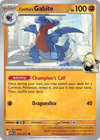 Cynthia's Gabite (Poke Ball)