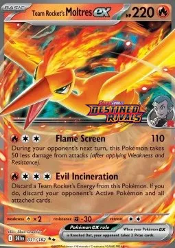 Team Rocket's Moltres ex (Destined Rivals Stamp)