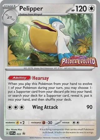 Pelipper - 022 (Prerelease) [Staff]