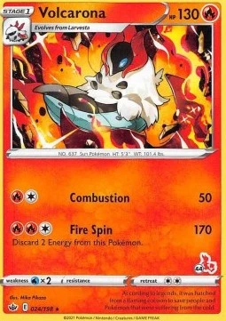 Volcarona (#44 Cinderace Stamped)