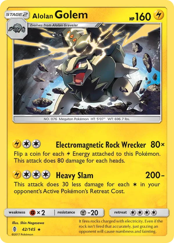 Alolan Golem - 42/145 (Cosmos Holo)