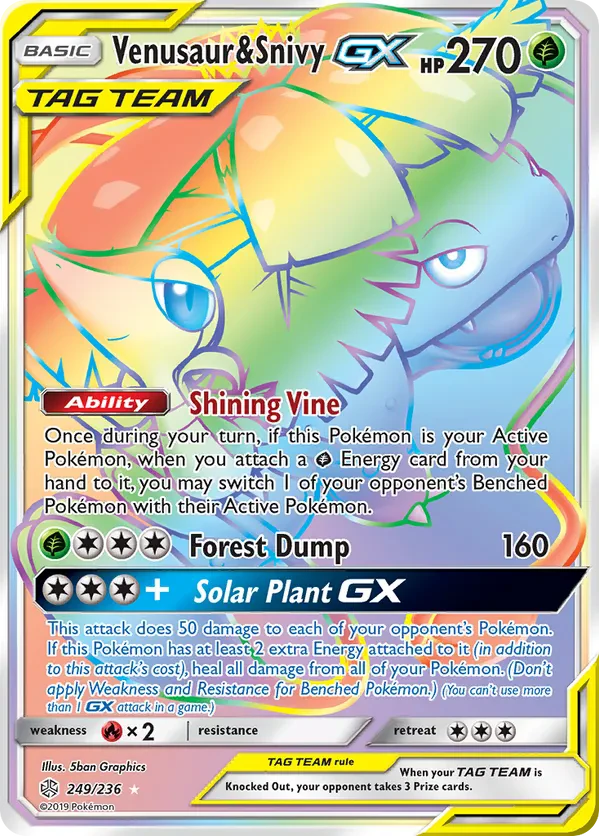 Venusaur & Snivy GX (Secret)