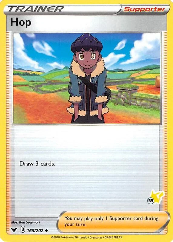 Hop - 165/202 (#33 Pikachu Stamped)