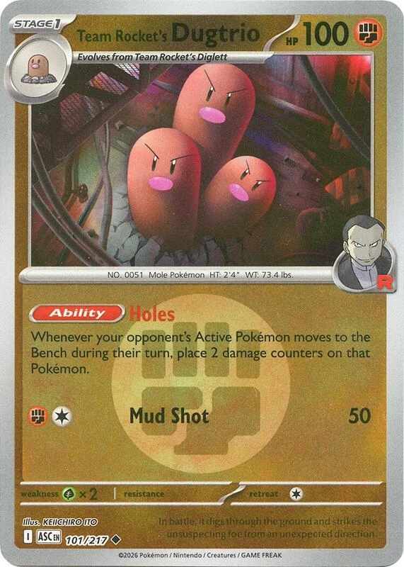 Team Rocket's Dugtrio - 101/217 (Energy Symbol Pattern)