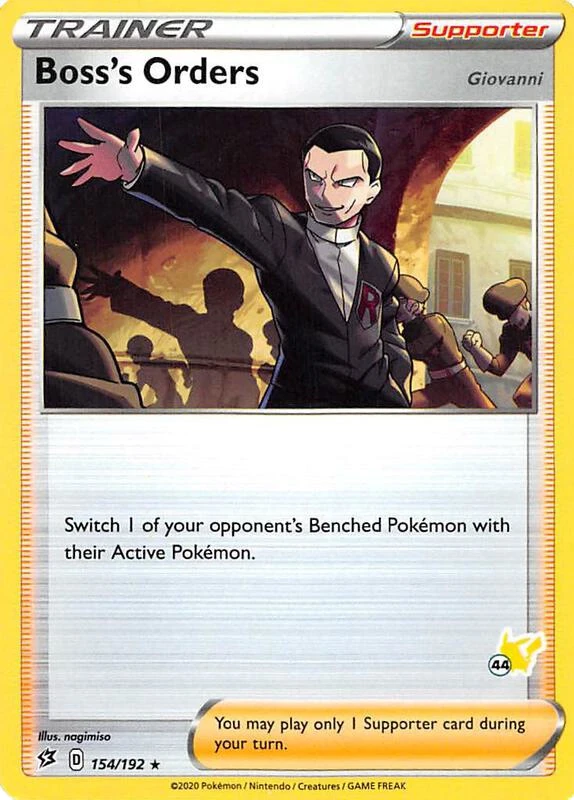 Boss's Orders - 154/192 (#44 Pikachu Stamped)