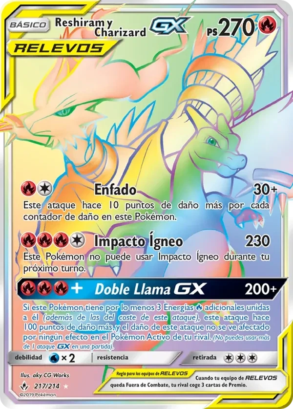 Reshiram y Charizard GX