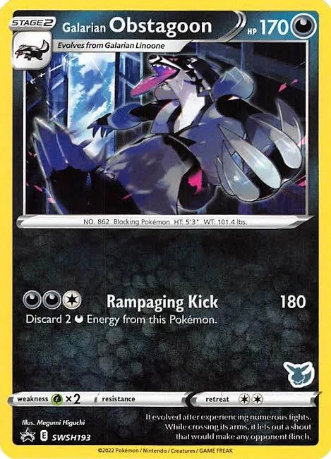 Galarian Obstagoon - SWSH193 (Eevee Stamped)