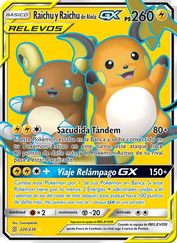 Raichu y Raichu de Alola GX