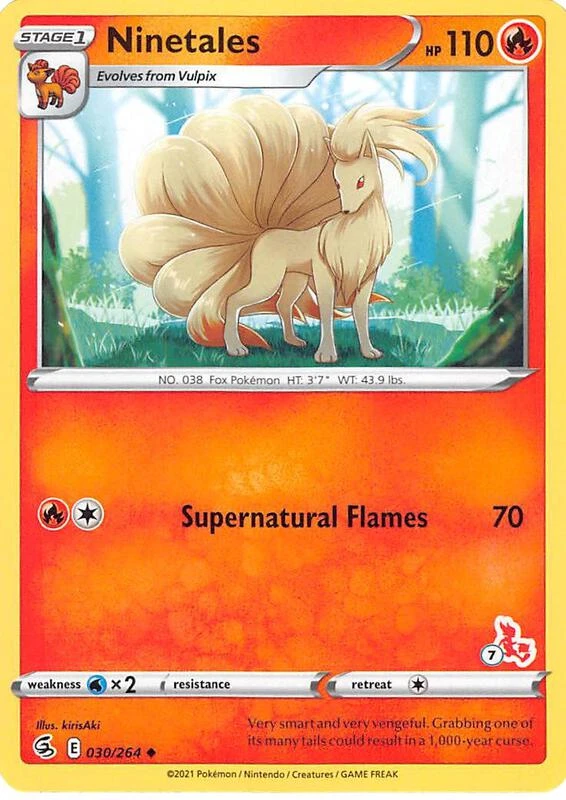 Ninetales - 030/264 (#7 Cinderace Stamped)