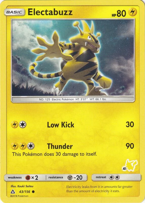 Electabuzz - 43/156 (#41 Pikachu Stamped)