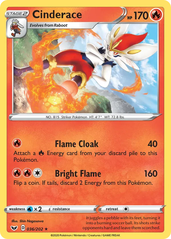 Cinderace - 036/202 (Cracked Ice Holo)