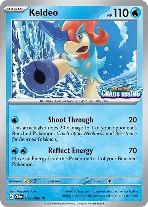 Keldeo - 019/086 (Chaos Rising Stamped)