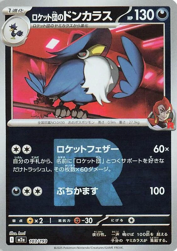 Team Rocket's Honchkrow (Team Rocket Pattern)